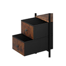 Bedside Table 2 Drawers Cabinet Brown