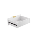 Bedside Table With 2 Drawers White Metal Legs