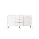 White Gold Buffet Sideboard Storage Cabinet