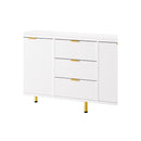 White Gold Buffet Sideboard Storage Cabinet