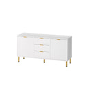 White Gold Buffet Sideboard Storage Cabinet