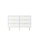 Chest Of 6 Drawers White Gold