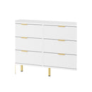 Chest Of 6 Drawers White Gold