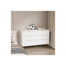 Chest Of 6 Drawers White Gold