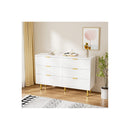 Chest Of 6 Drawers White Gold