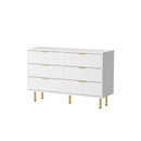Chest Of 6 Drawers White Gold