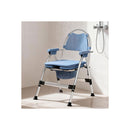 Commode Chair Adjustable Bedside Seat Blue