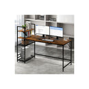 Computer Desk Study Home Table With 4 Tier Shelf