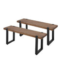 2X Dining Bench Chairs Wooden