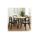 Dining Chair Wood Rattan Armless X4