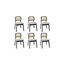 Dining Chair Wood Rattan Armless X6