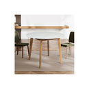 Dining Table Round Rubberwood Base White