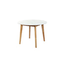 Dining Table Round Rubberwood Base White
