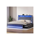 Metal Bed Frame 4 Bed Drawers 2 Usb Ports And 2 Outlets Grey