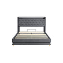 Bed Frame Gas Lift Led Light Grey