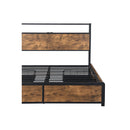 Double Bed Frame Rgb Led 4 Drawers Usb
