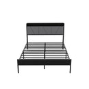Bed Frame Steel Base with Headboard Grey