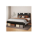 Bed Frame Steel Base with Headboard Grey
