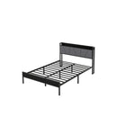 Bed Frame Steel Base with Headboard Grey