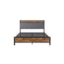 Frame Tufted Headboard Usb Charge Brown