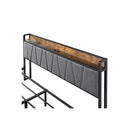 Frame Tufted Headboard Usb Charge Brown