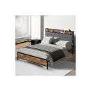 Frame Tufted Headboard Usb Charge Brown