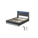 Metal Bed Frame 4 Bed Drawers 2 Usb Ports And 2 Outlets Grey