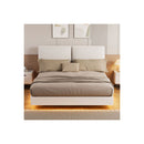 Floating Steel Bed Frame Rgb Led Light White