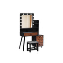 Led Dressing Table Stool Set 11 Bulbs Black