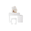 Dressing Table Stool Set With Mirror Led White