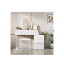 Dressing Table Stool Set With Mirror Led White