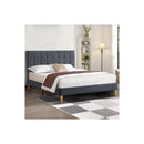 Fabric Bed Frame Double Mattress Grey