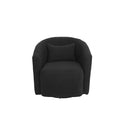 Sherpa Fleece Swivel Chair Wood Grey