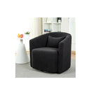 Sherpa Fleece Swivel Chair Wood Grey