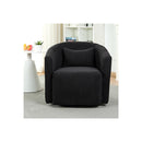 Sherpa Fleece Swivel Chair Wood Grey