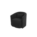Sherpa Fleece Swivel Chair Wood Grey