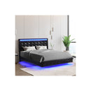 Floating Bed Frame Headboard Led Lights Mattress Base
