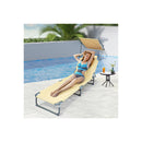 Foldable Lounge Chairs With Canopy Khaki