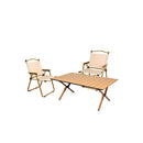 Folding Camping 1 Table And Chairs Set Oak
