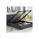 Gas Lift Bed Frame Fabric Base Dark Grey