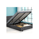 Gas Lift Bed Frame Fabric Base Dark Grey