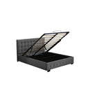 Gas Lift Bed Frame Fabric Base Dark Grey
