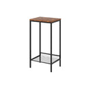 Industrial Side Table 2 Tier Shelf End Table