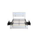 White Bed Frame Leather Headboard Rgb 2 Drawers