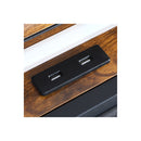 Black Bed Frame Leather Headboard Rgb 2 Drawers