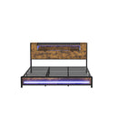Bed Frame Storage Headboard Industrial
