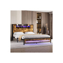 Bed Frame Storage Headboard Industrial