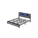 Bed Frame With Storage Headboard Rgb Led