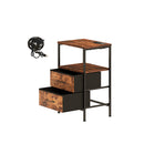 Led Bedside Table With 2 Drawers Power Outlets