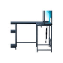 L Shaped Gaming Desk With Led Lights Black